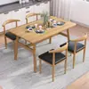 Conjunto Nórdico de Mesa e Cadeiras de Jantar para Uso Doméstico, Econômico para Apartamento Pequeno, Adequado para 4-6 Pessoas, Mesa de Jantar Simples para Uso Comercial ou de Aluguel