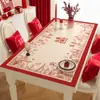 Nuevo Mantel Individual Rojo Estilo Chino para Celebraciones de Bodas del Año Nuevo 2025, Impermeable y a Prueba de Aceite, con Diseños de Plantas y Flores