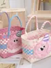 Bolsa de Cesta de Verduras de Dibujos Animados Linda, Bolsa de Compras Tejida Colorida de Gran Capacidad, Bolsa de Plástico Versátil para Llevar en la Mano para Mujeres que Van al Trabajo