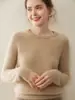 Nuevo Estilo Otoño e Invierno Suéter Grueso de Cinco Agujas y Tres Hilos, Suéter de Cachemira para Mujer, Cuello Redondo, Corte Holgado, Prenda Base Tejida de Cachemira