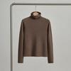 Camisa elegante de cuello alto para mujer, de lana de oveja, para otoño e invierno, de alta gama y cálida.