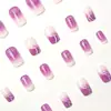 Estilo Comercio Exterior Europeo y Americano Ins Estilo Francés Rayas Brillantes Corto Moda Gama Alta Color Sólido Desmontable Uñas Portátiles Venta al por Mayor