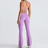 Cross-border novas roupas de ioga nude terno feminino decote em V beleza costas esportes roupas íntimas roupas exteriores de secagem rápida roupas fitness terno esportivo