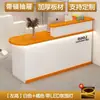 Mostrador de caja barra esquina redonda mostrador pequeño simple recepción frontal de empresa mostrador de recepción salón de belleza tienda de té con leche bar