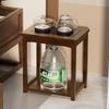 Mesa de té pequeña para el hogar, mueble auxiliar, mueble auxiliar de madera maciza, mesa de centro, tetera, cubo integrado, mueble para té
