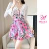 [Serie Huahai] Traje de baño Blusa para mujer Enterizo Esquina Plana Conservador Delgado Cubre Vientre Talla Grande Falda Traje de baño de estudiante