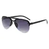 Nuevas Gafas de Sol de Moda Transfronterizas con Doble Puente Estilosas Gafas de Sol Tipo Aviador con Visera Gafas de Sol de Medio Marco para Hombre