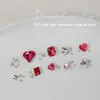 Paquete de material para manicura 2024 primavera y verano nuevo estilo mono mismo estilo hacha Corazón Torcido Cristal K9 diamante flash manicura al por mayor