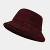 Otoño e Invierno Nuevo Color Color Mixto Sombrero de Pescador para Mujer Sombrero de Cubo Retro de Tweed Artístico Casual Adelgazante para la Cara Cálido de Moda