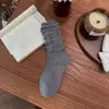 Calcetines Retro de Encaje Perezoso para Mujer Otoño Invierno Color Sólido Algodón Resistentes al Olor Media Pantorrilla Personalidad Puño de Burbuja Calcetines con Volantes