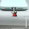 Adornos Colgantes Decorativos, Tapón Antipolvo para Teléfono Móvil, Tipo-C 2D Acrílico con Forma de Gato Lindo Pieza Plana de Interfaz