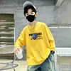 Camiseta de manga larga para niño, nuevo modelo primavera y otoño 2026, algodón puro, para niños mayores, ropa de otoño para niños, camiseta de otoño para niños