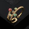 Moda europea y americana personalidad simple cobre chapado en oro anillo cruzado con gota de aceite estilo hip-hop anillo abierto accesorios venta al por mayor mujeres