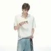 Camisa Polo de Manga Corta con Cuello de Gaviota Estilo Old Money de Fábrica Amazon para Hombre, Look de Verano como de Esposo, Camiseta de Punto para Hombre
