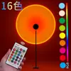 Lámpara de Atardecer Colorida con Control Remoto de 16 Colores, Moderna, Ajustable, Portátil, Proyección de Atmósfera, Brillo del Crepúsculo, Lámpara de Atardecer para Fotos