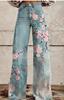 Estação independente 2024 explosões novas senhoras calça sino térmica 3D simulação calça jeans verão