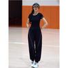 Camiseta Deportiva Negra Ligera de Nuevo Estilo Verano 2025 con Bolsillo Trasero y Pantalones Jogger Cómodos de Corte Ajustado