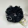 Elástico de Cabelo de Cristal Verde Menta com Rede e Toque Elegante, Acessório de Cabelo Scrunchie, Elástico Estiloso para Mulheres
