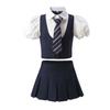 Conjunto Fashionável para Meninas, Novo Estilo, Cardigan de Tricô Estiloso para Meninas Pequenas, Conjunto de Duas Peças com Camisa e Saia para Crianças para o Outono