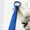 Gravata Sem Nós Conveniente Estilo Zíper Cor Pura Fashionable Casual Acessórios para Camisa de Uniforme jk Estilo Preppy Gravata Tendência Masculina