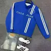 Sudadera jacket bordada de moda estilo Hong Kong, unisex, nueva colección primavera/otoño 2026, corte holgado estilo americano, cuello alto, con cremallera