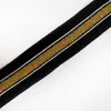 Fita Elástica de Malha Fina com Fio Dourado e Prateado Trama Lateral para Alargamento de Roupas Faixas Listradas Intercolor Acessórios de Vestuário Atacado