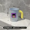 Vaso para enjuague bucal de aspecto elegante, Vaso grueso para dientes casero con asa, Nuevo y lindo vaso de almacenamiento para cepillo de dientes y pasta de dientes para parejas
