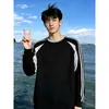 Sudadera Original de Algodón Suelta Cómoda Estilo Coreano de Otoño para Adolescentes con Diseño Único de Parche de Tres Rayas