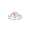 Anillo de huevo de paloma rosa ovalado geométrico Xuping, aleación de cobre chapado en blanco, anillo elegante de lujo ligero, joyería para mujer al por mayor