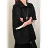 Camisa Básica Casual Oversized de Manga Curta para Homens e Mulheres, Estilo Hong Kong Ins Solta e Versátil Camisa de Meia Manga