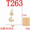 Colar Brincos Pingente Letra Minúscula DIY Diamante Microcravejado Ouro 18K Preservação de Cor Popular Transfronteiriço Joias Pingente de Cobre Puro