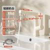 Grifo de Lavabo Cobre-Zinc con Rociador, Altura Ajustable, Extraíble, Grifo de Agua Fría y Caliente Multinivel, Baño Meijia F012