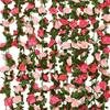 Simulación transfronteriza de rosas de ratán, flores falsas de plástico, decoración de flores artificiales de seda, rosas de ratán para boda, decoración del hogar