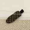 Grampo de Cabelo de Tricô Xadrez Cor de Café Estilo Coreano Início do Outono, Presilha Elegante e Simples para Franja, Presilha Lateral BB, Grampo para Parte de Trás da Cabeça