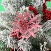 Decorações de Natal Flores Artificiais de Natal 14cm Flores Auspiciosas Pingentes para Árvore de Natal Flores com Pó Dourado