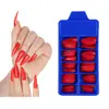 Uñas Postizas Puntiagudas de Color Sólido Estilo Europeo y Americano, Puntas de Uñas Coloridas, Uñas Postizas Puntiagudas Largas de Color Rojo Oscuro, Uñas de Dedo