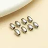 Banhado a Ouro 18K Brilhante Contas de Arroz com Furo Grande Contas Espaçadoras Feito à Mão DIY Pulseira Colar Contas Ovaladas Material Acessórios de Joia