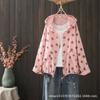 Primavera Novo solto plus size casual dupla camada de fios bolinhas casaco curto com capuz para mulheres versátil emagrecimento top camisa para mulheres