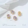 Cuentas Espaciadoras Ovaladas de Zirconia Plateadas Color Oro de 14K que Conservan el Color Hechas a Mano para DIY Cadena de Cristal Collar de Perlas Accesorios de Joyería