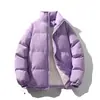 Venta Directa de FábricaChaqueta de Algodón con Cuello Alto para Hombre 8818111 Color Sólido Casual Acolchada de Algodón Chaqueta Tipo Pan Ropa de Pareja Chaqueta de Algodón para Adolescentes