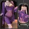 Lingerie Sexy com Renda de Tule e Design Vazado, Incluindo uma Camisola Bordada Solúvel em Água de Alta Durabilidade e uma Camisola de Dormir Justa