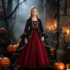 Atacado de novos vestidos de festa de Halloween 2026, com estilo europeu e americano e design temático de vampiro escuro