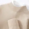 Suéter de cachemira para hombre con cuello semi-alto, top de punto básico de manga larga casual de negocios, nuevo top de otoño e invierno