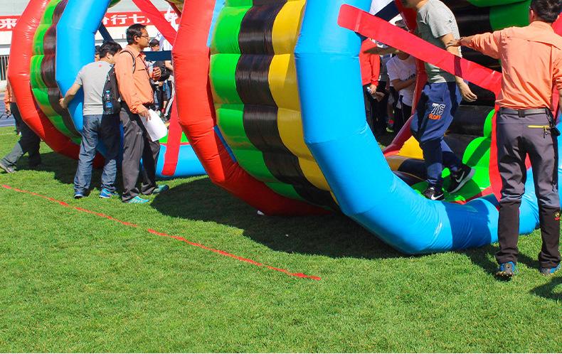 趣味运动会道具动感五环草地滚筒充气毛毛虫户外团建拓展活动器材