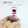 Decoración de Colgantes DIY Accesorios Flor Rosa del Principito Kit de Materiales Adorno de Tapa de Vidrio Mini