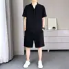 Conjunto de Duas Peças Verão 2026 Fino Casual Simples Confortável Respirável Solto Versátil Manga Curta Shorts