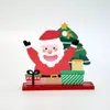 Atacado do Fabricante Decoração de Mesa em Formato de Papai Noel Artesanato em Madeira Enfeites Decoração de Natal Enfeites de Madeira