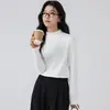 2026 Nueva Popularidad Más Vendida Camiseta de Manga Larga de Algodón Puro para Mujer, Camiseta Básica de Peso Pesado de Cuello Medio para Otoño e Invierno