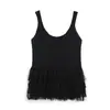 2026 Comercio Exterior Transfronterizo Ropa de Mujer Verano Nuevo Estilo Europeo y Americano Moda Simple Top de Punto Decorado con Borlas