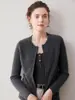 Cárdigan de punto de cachemira con doble cremallera para mujer, corte ajustado, cuello redondo, versátil, nuevo estilo otoño/invierno, top de moda